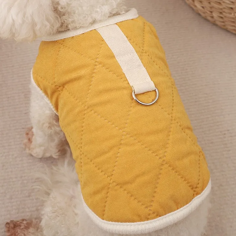 Diamond Stitch Pet Jacket Vest with Hook and Leash