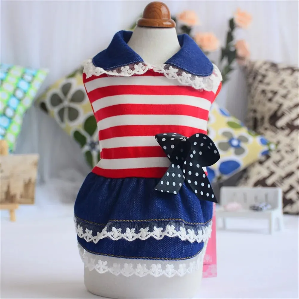 DIVA Pet - Polka Dots And Stripes Pet Dress