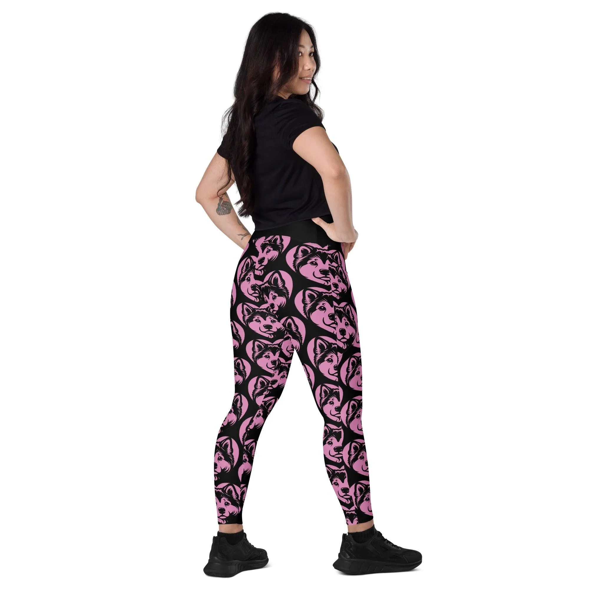 DOG BREED LEGGINGS with pockets - KAI KEN - HERTTAHOUND - pink