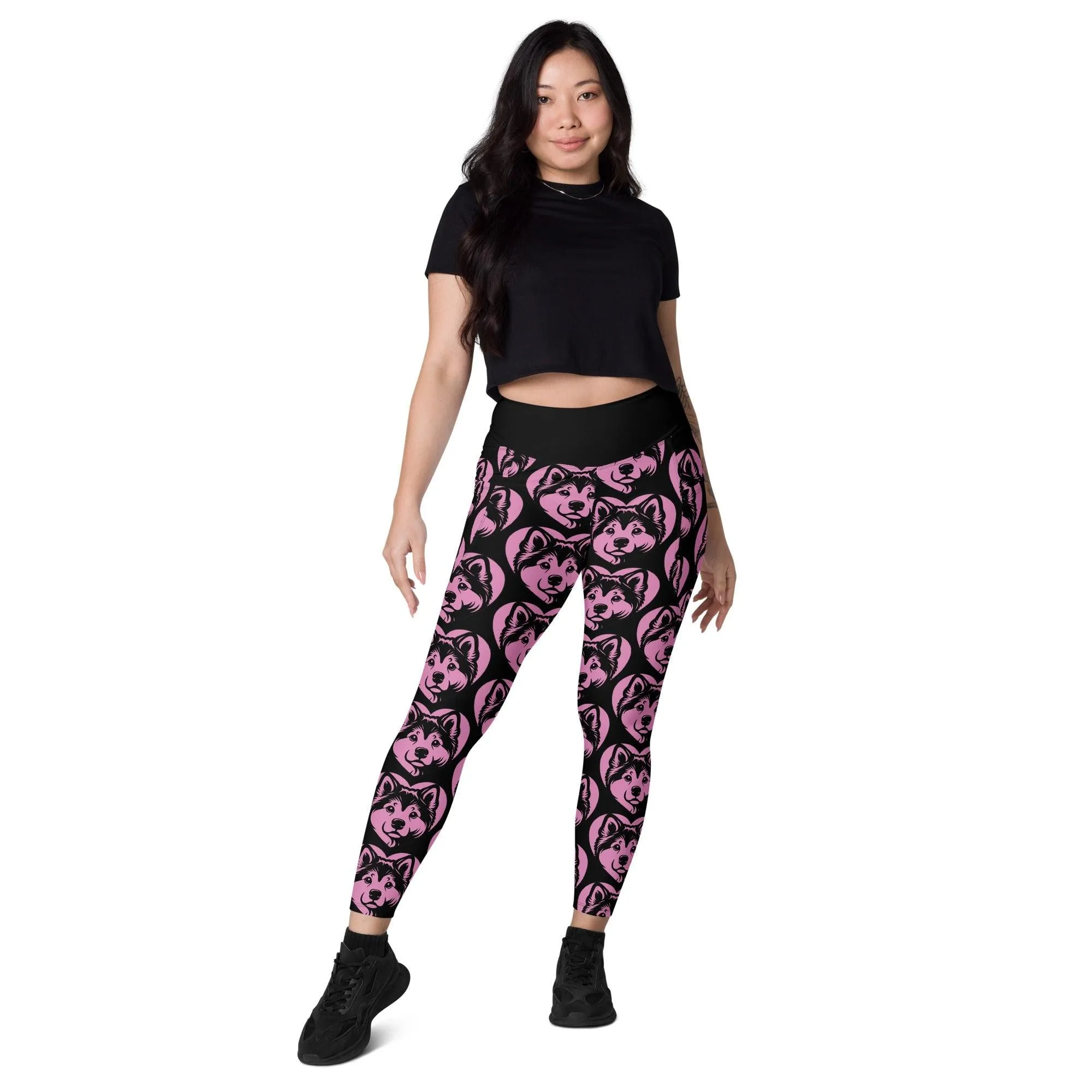 DOG BREED LEGGINGS with pockets - KAI KEN - HERTTAHOUND - pink