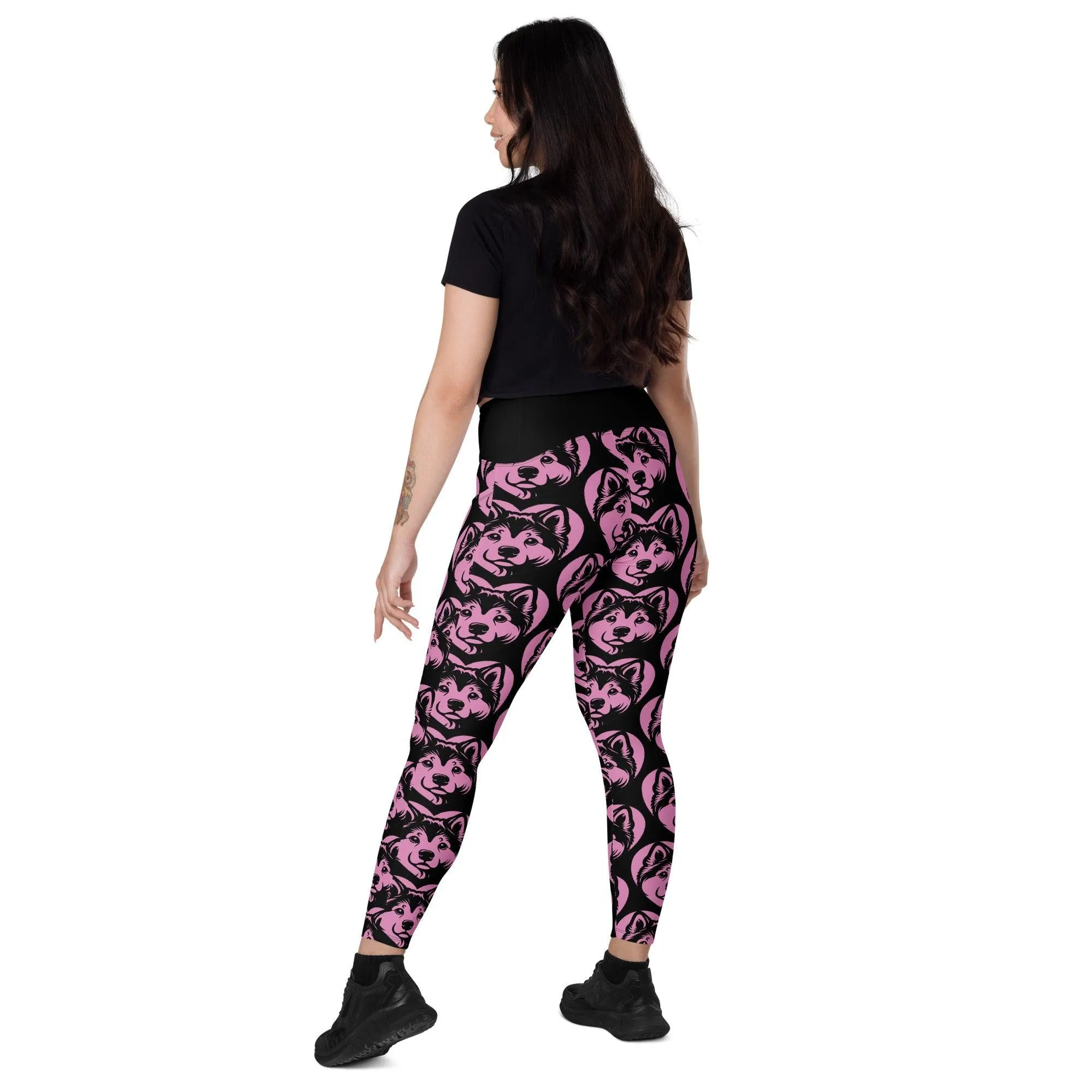 DOG BREED LEGGINGS with pockets - KAI KEN - HERTTAHOUND - pink