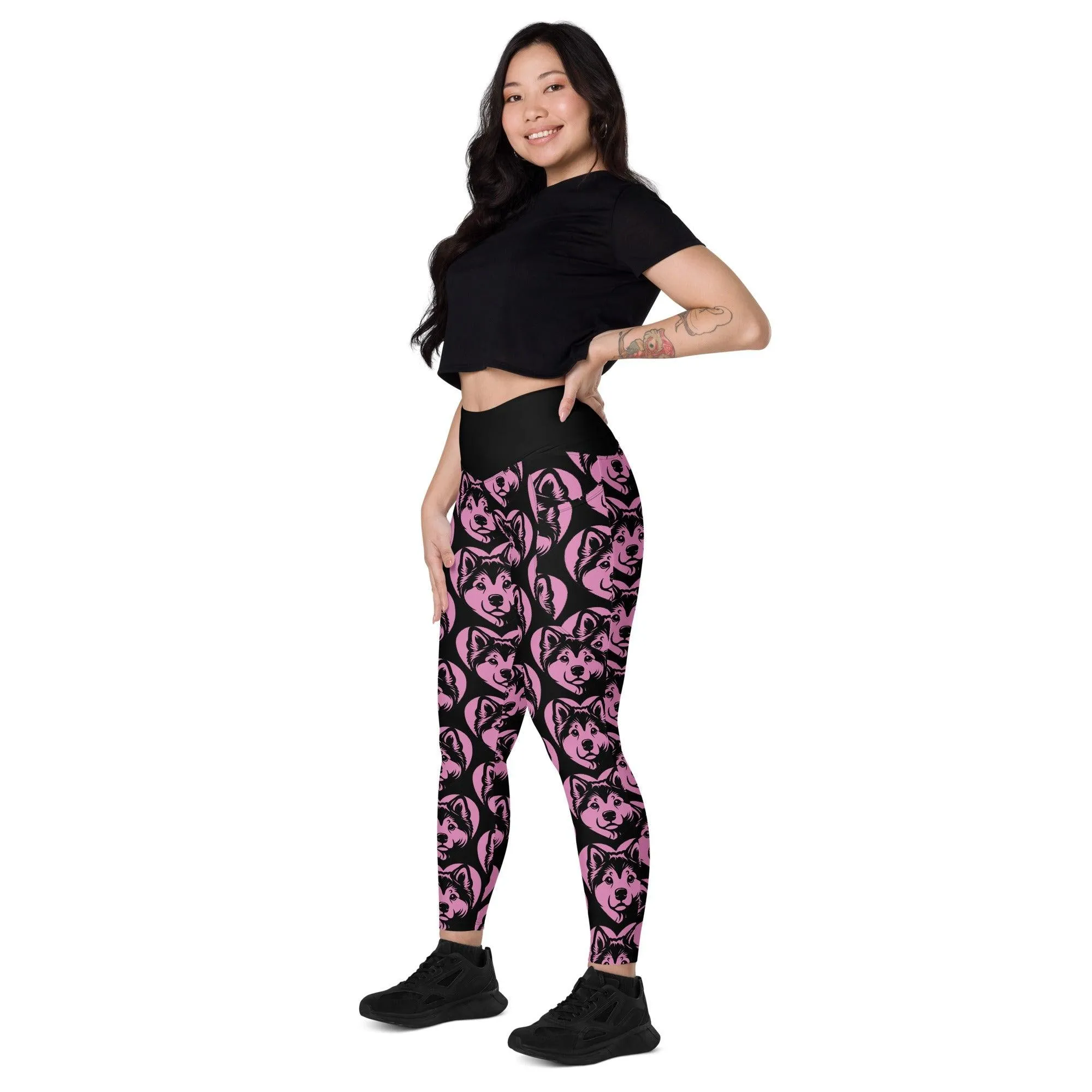 DOG BREED LEGGINGS with pockets - KAI KEN - HERTTAHOUND - pink