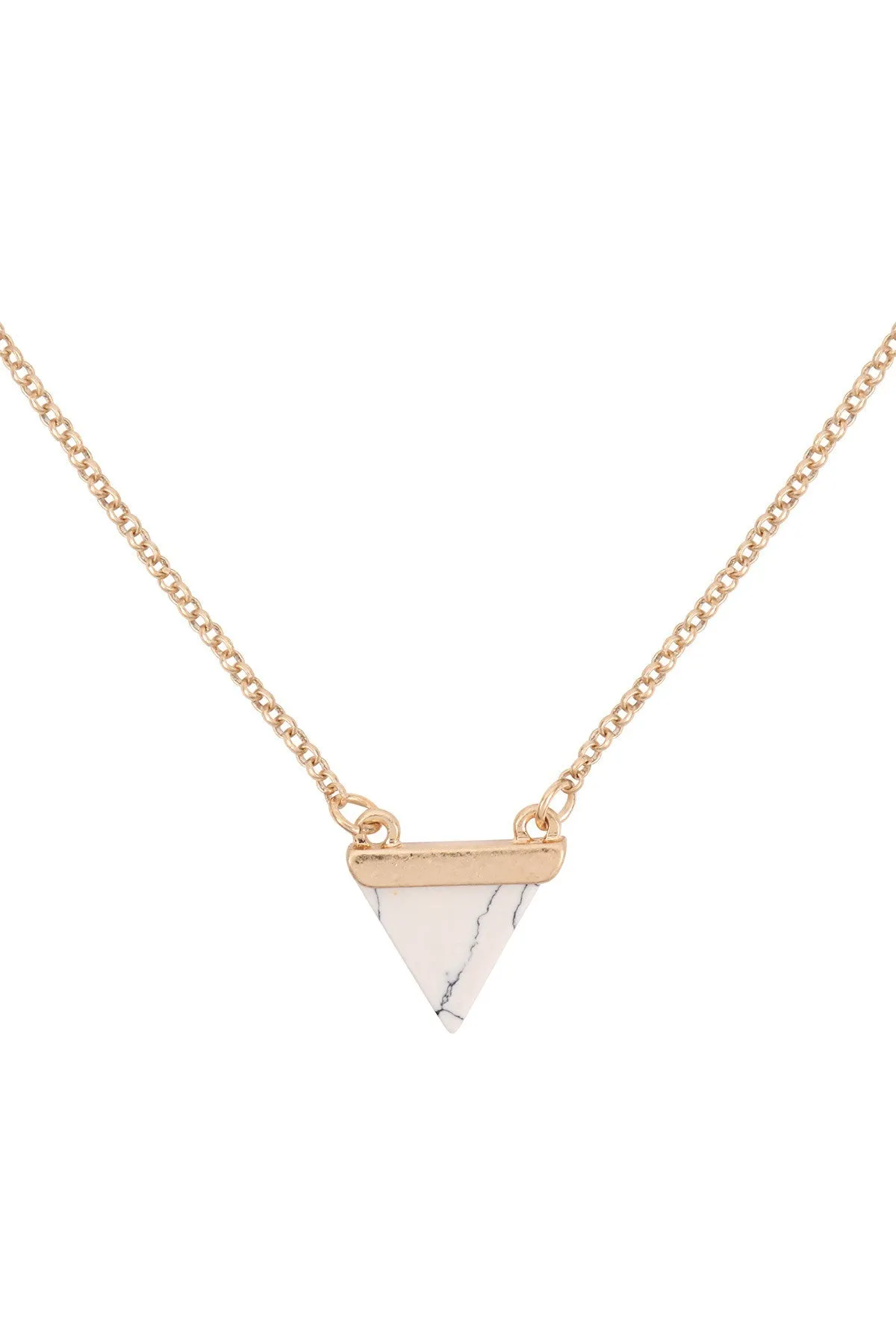 DOUBLE LAYER TRIANGLE STONE SHORT NECKLACE