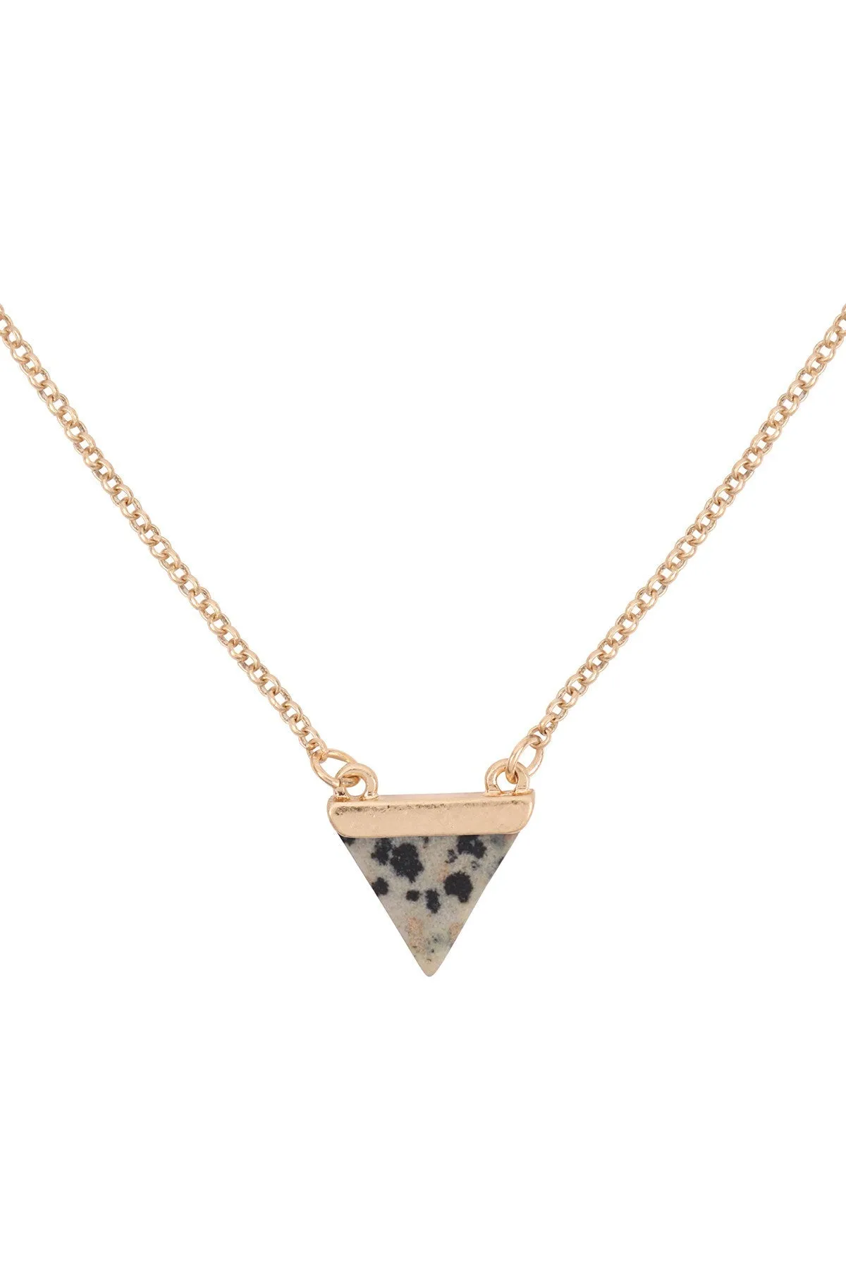 DOUBLE LAYER TRIANGLE STONE SHORT NECKLACE