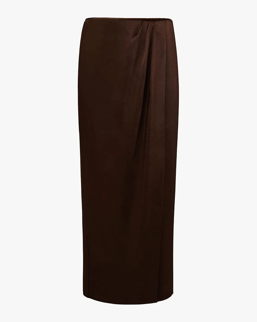 Draped Front Midi Skirt