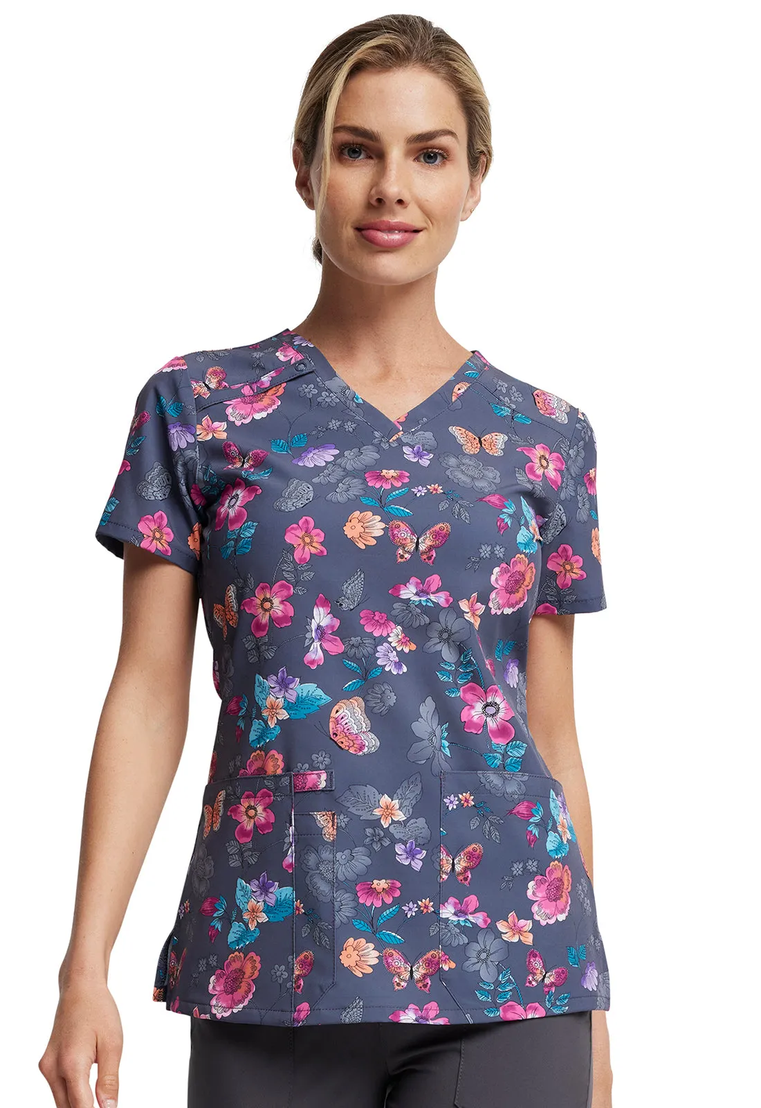 EDS Signature - Women's V-Neck Print Top