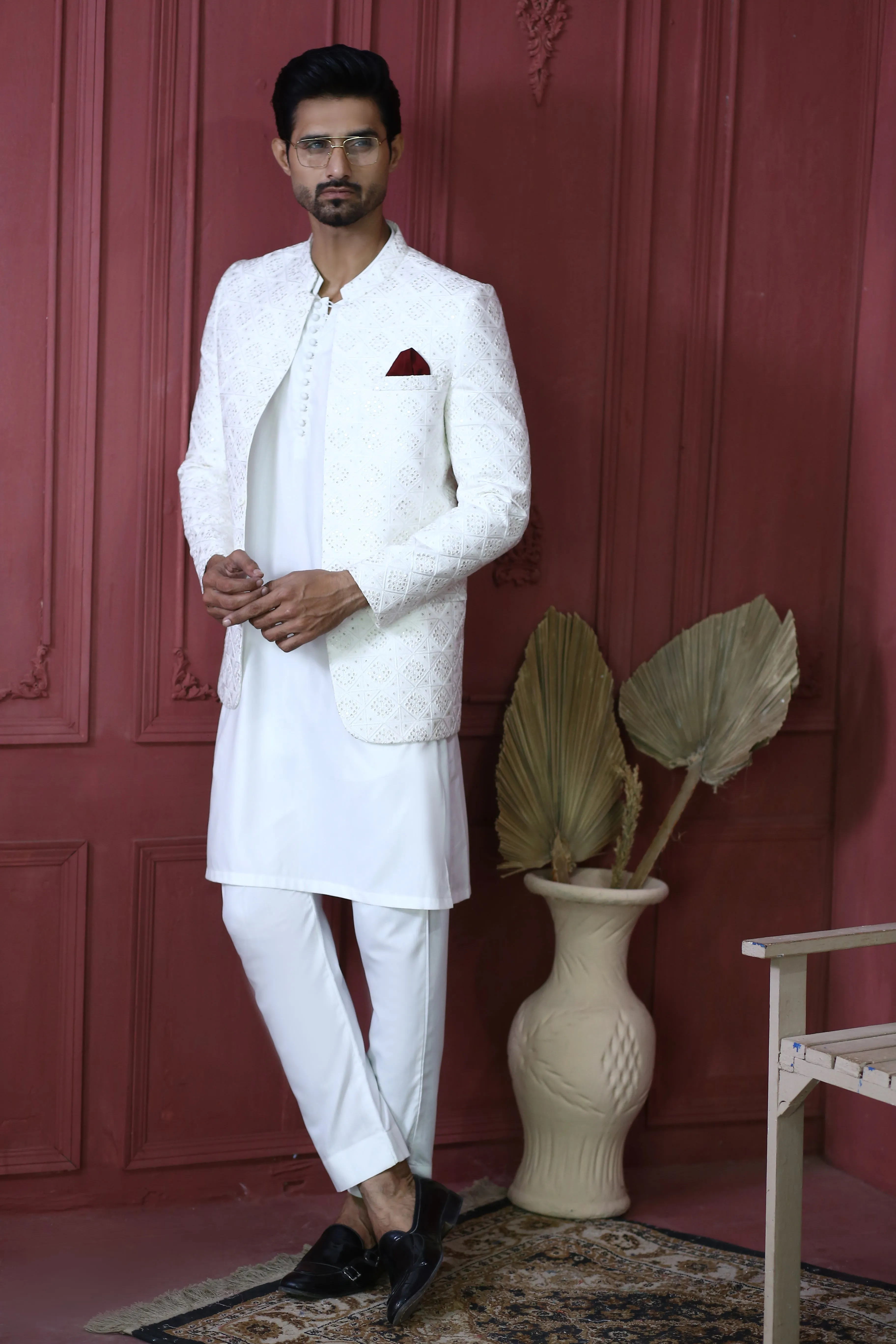 ER PC 3004 White Nikkah Prince Coat For Men