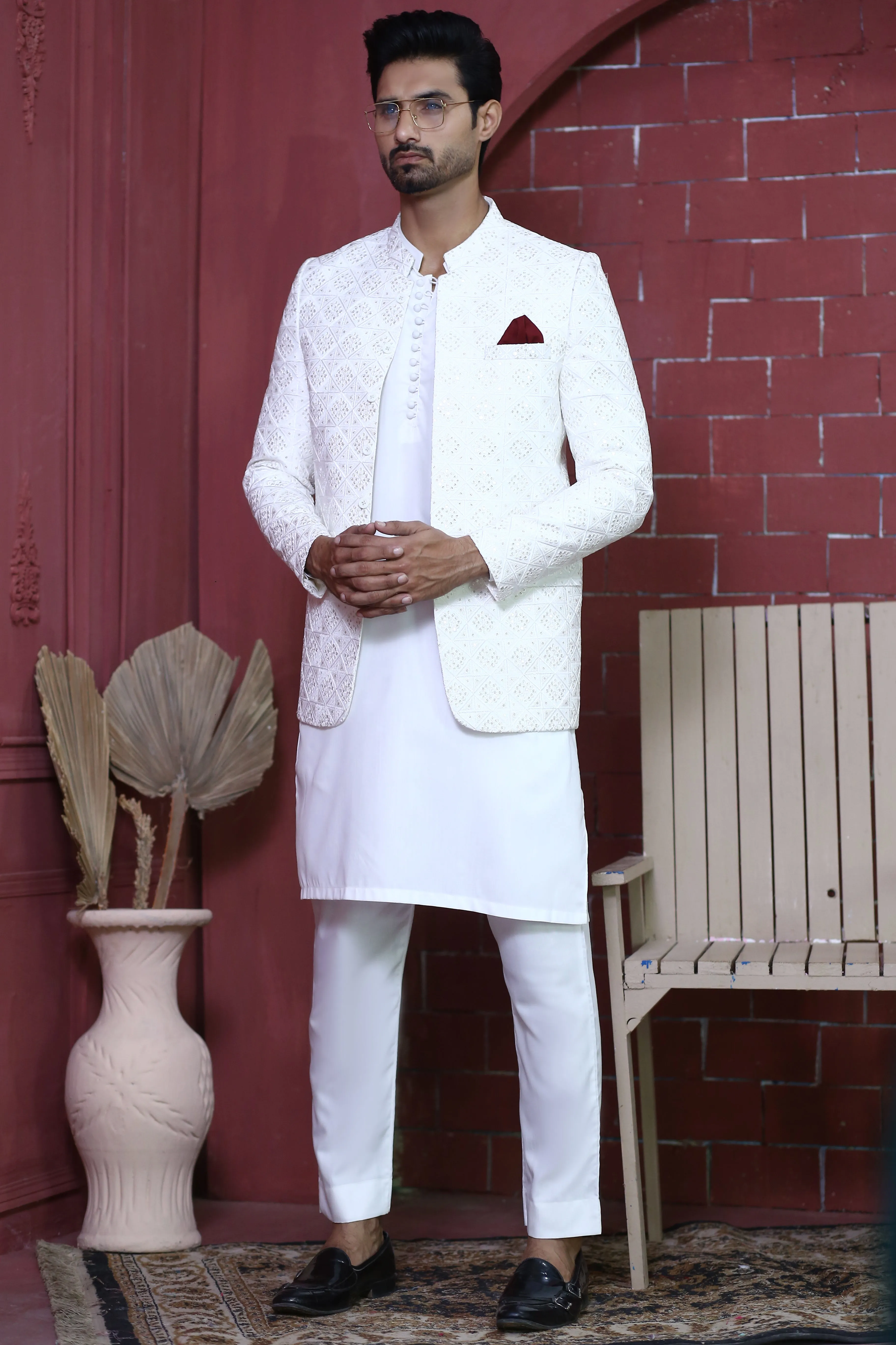 ER PC 3004 White Nikkah Prince Coat For Men