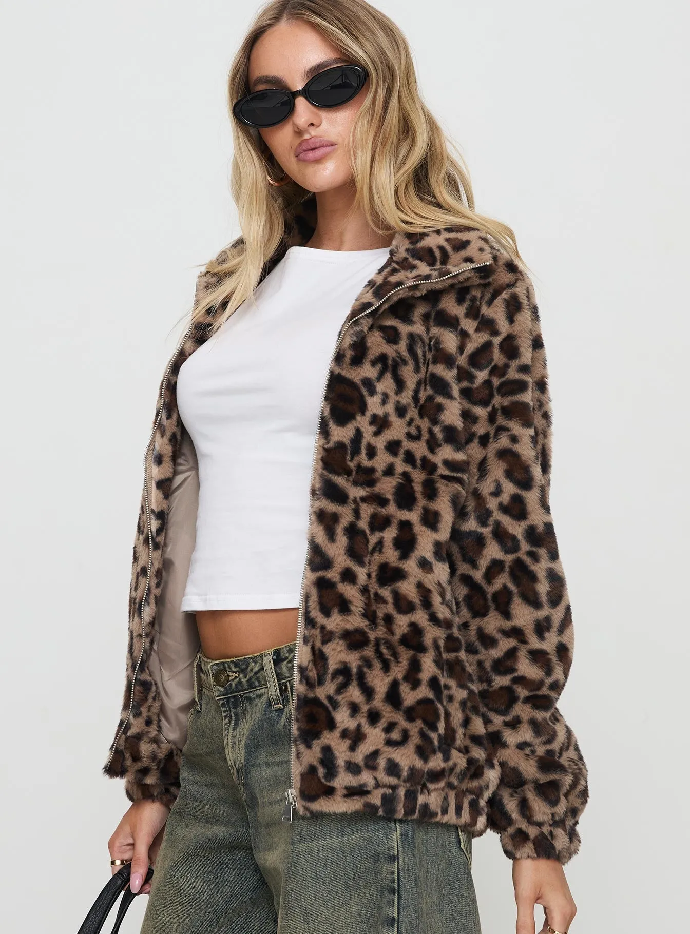 Fashionkova Caine Faux Fur Jacket Leopard