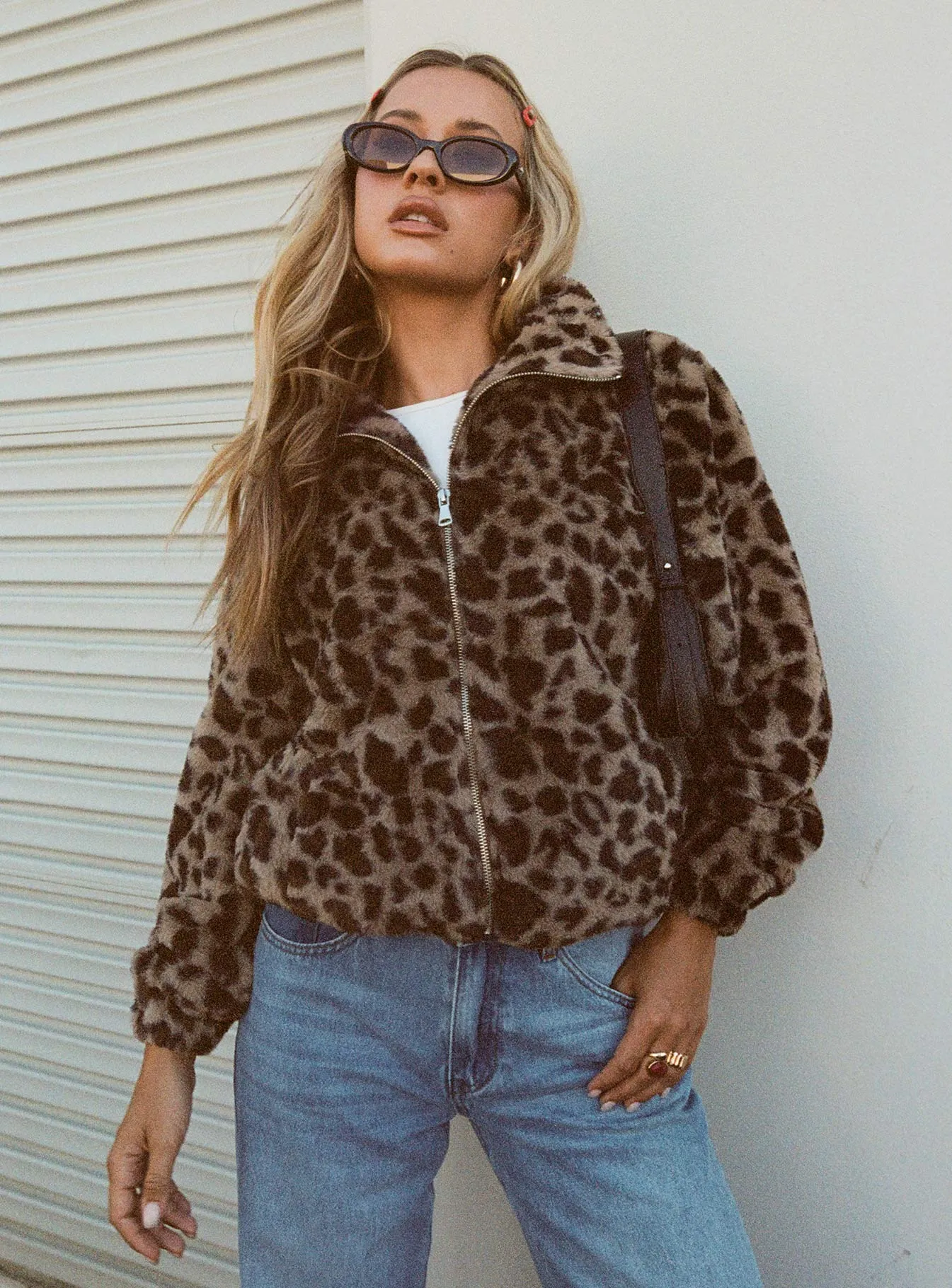 Fashionkova Caine Faux Fur Jacket Leopard