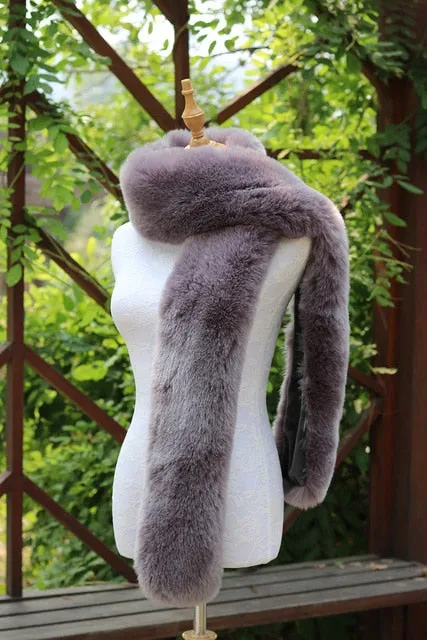 Faux Fox Fur Long  Formal Shoulder Wrap In Many Colors