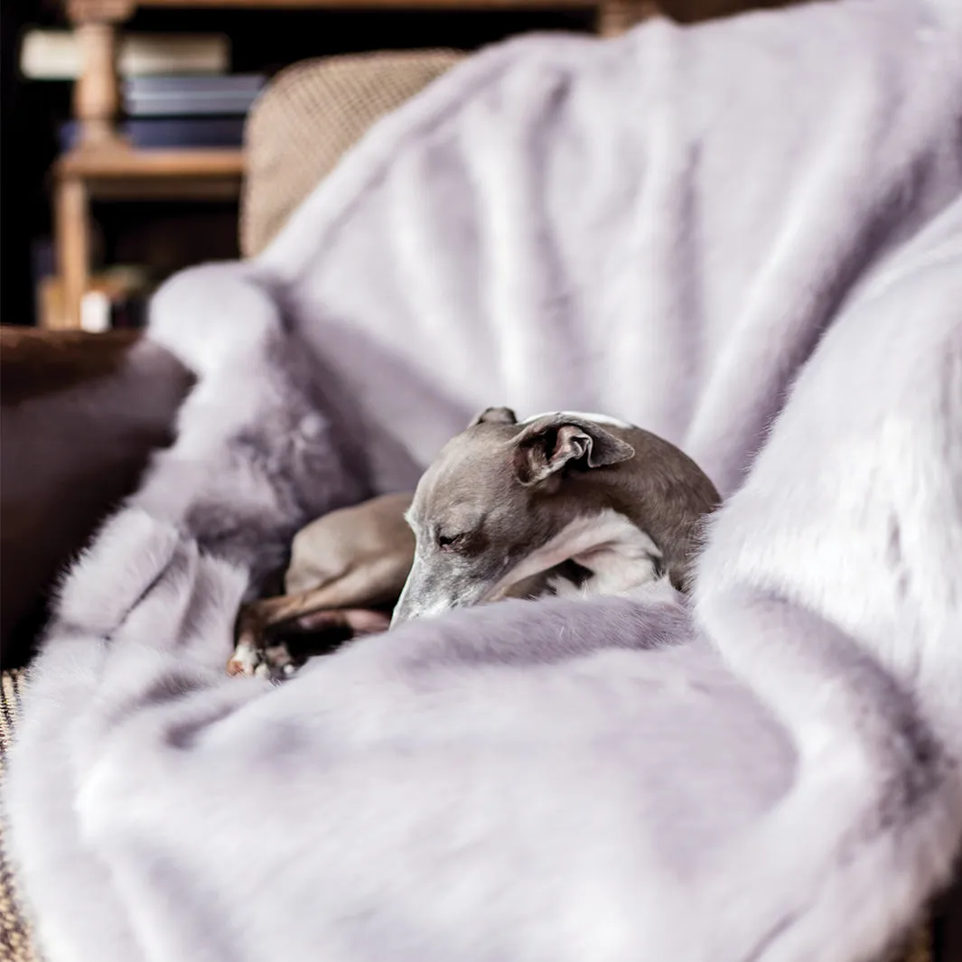 Faux-Fur Dog Blanket in Lilac Rabbit