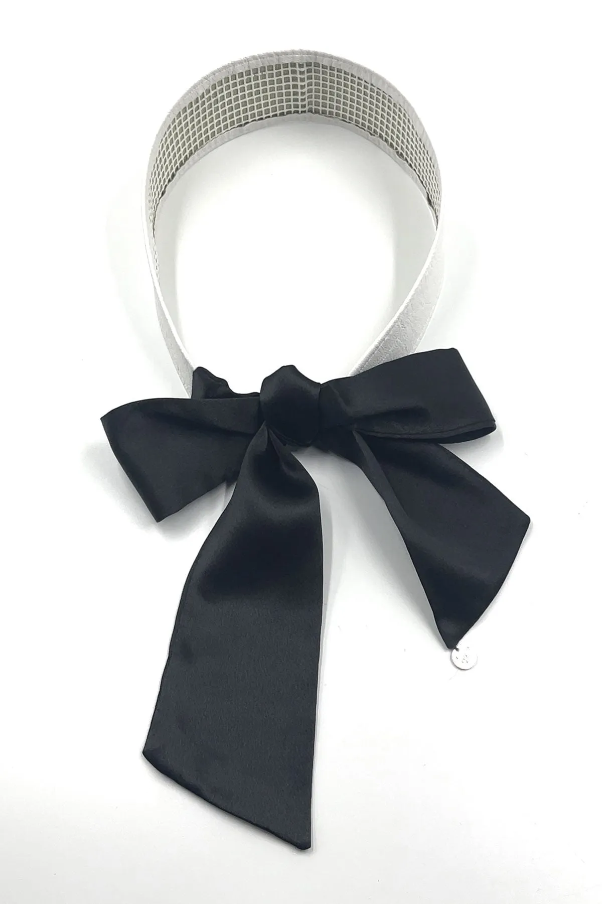 Faux Leather & Silk Ribbon Headband