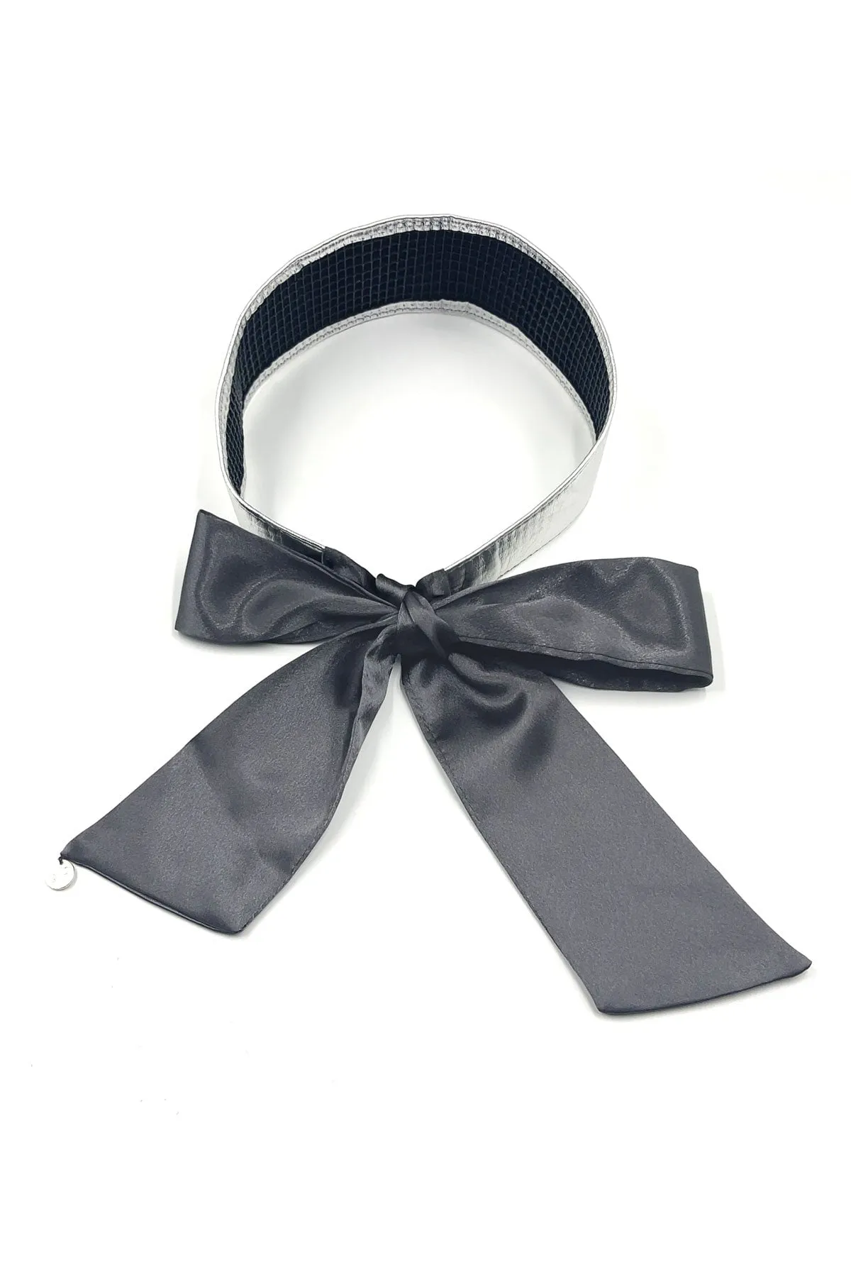 Faux Leather & Silk Ribbon Headband