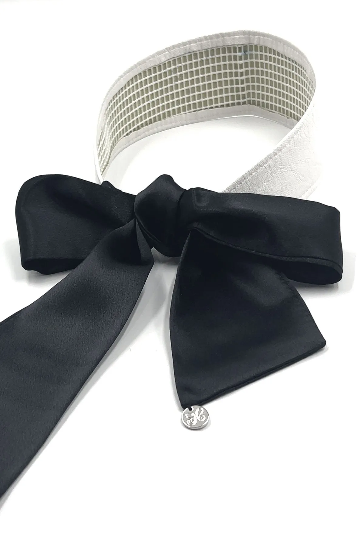 Faux Leather & Silk Ribbon Headband