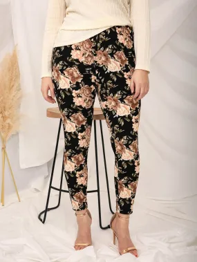 Floral Cropped Plus Size Leggings