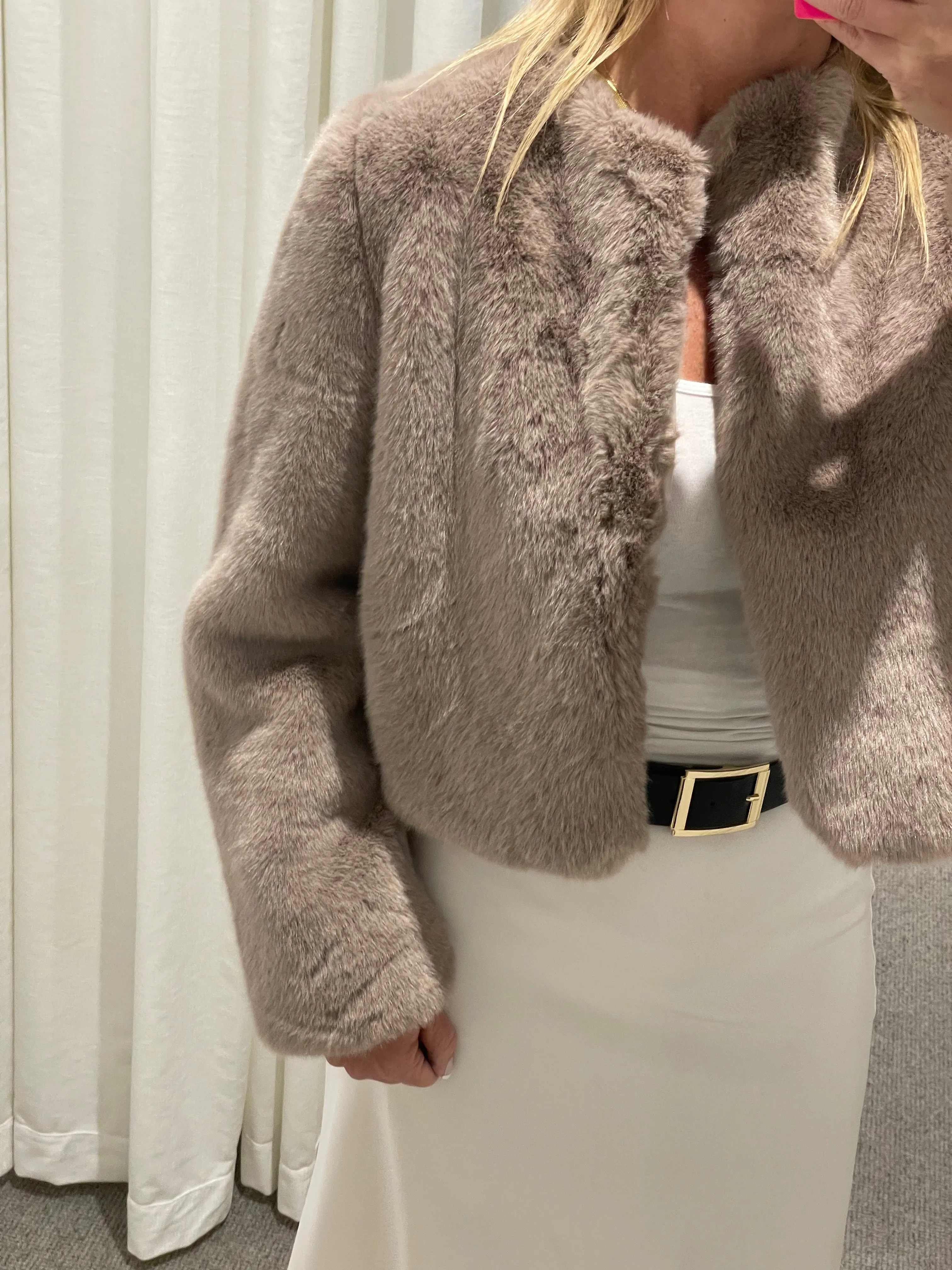 Fur Jacket - BEIGE