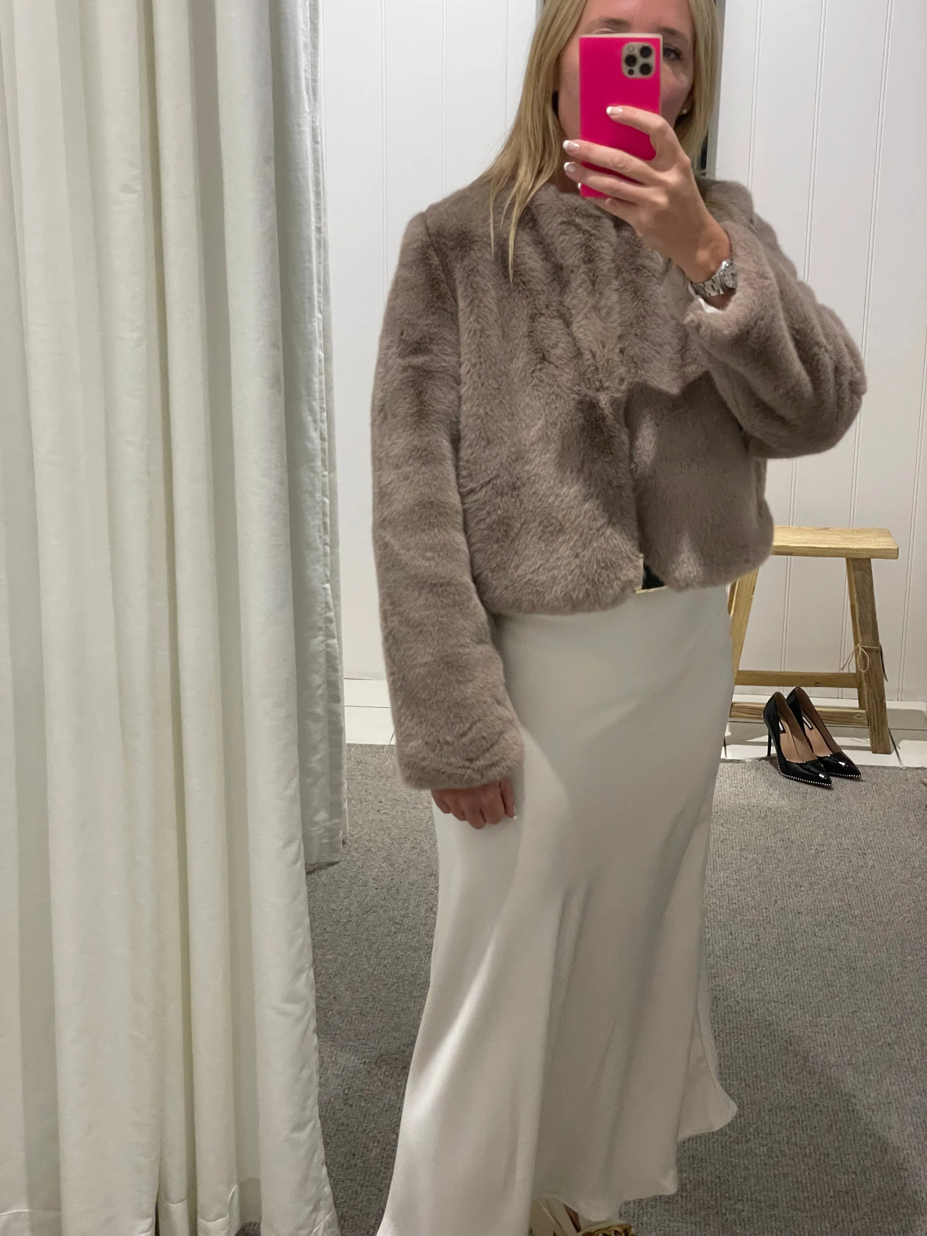 Fur Jacket - BEIGE