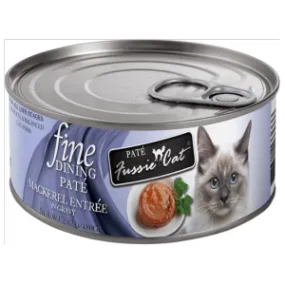 Fussie Cat Fine Dining Pate Mackerel Entree in Gravy Wet Cat Food, 2.82-oz