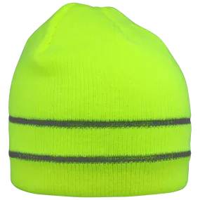 Global Glove & Safety GLO-H6 FrogWear Hi Vis Dual Layer Low Temp Beanie Hat, Dual Reflective Stripes