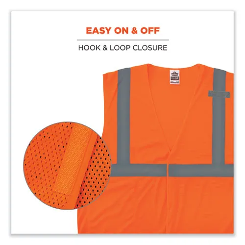 Glowear 8210hl-s Single Size Class 2 Economy Mesh Vest, Polyester, Large, Orange, Ships In 1-3 Business Days