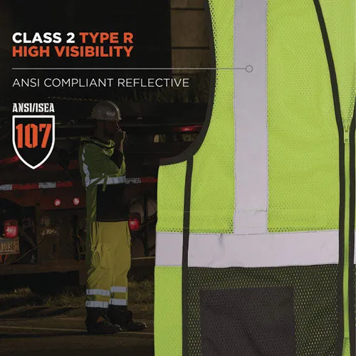 Glowear 8210z Hi-vis Class 2 Mesh Vest, 4x-large To 5x-large, Lime, Ships In 1-3 Business Days