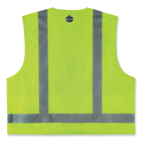 Glowear 8249z Class 2 Economy Surveyors Zipper Vest, Polyester, 4x-large/5x-large, Lime