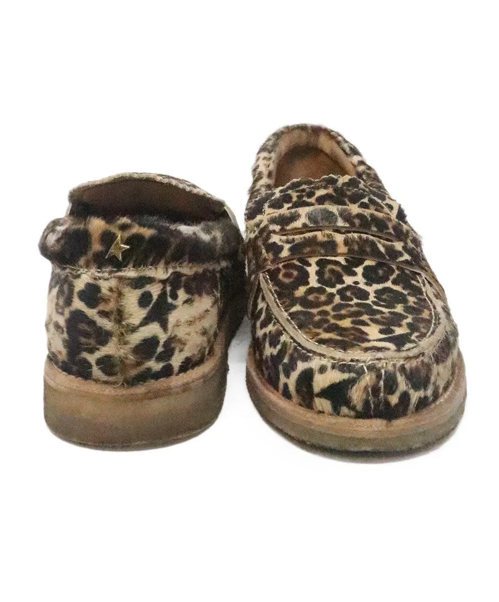 Golden Goose Leopard Print Fur Loafers sz 10