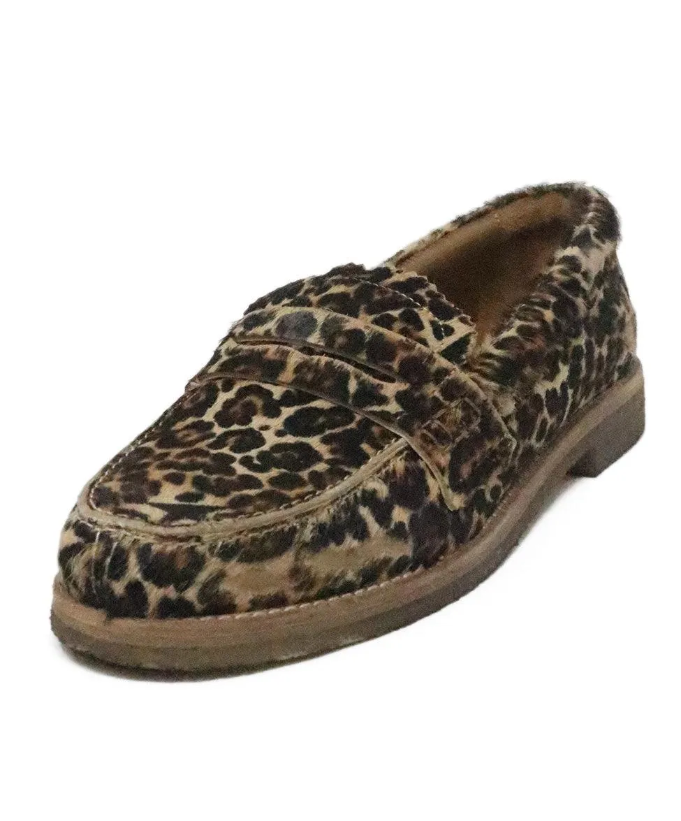 Golden Goose Leopard Print Fur Loafers sz 10