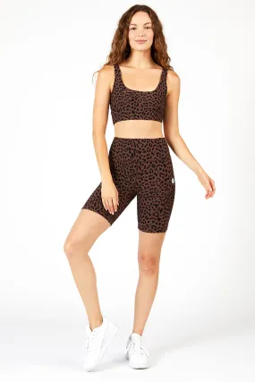 Harper print biker shorts brown cheetah 8"