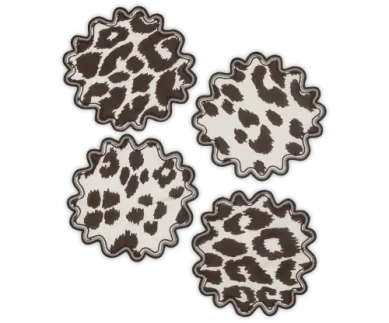 Iconic Leopard 6" Round Cocktail Napkins (set of 4)