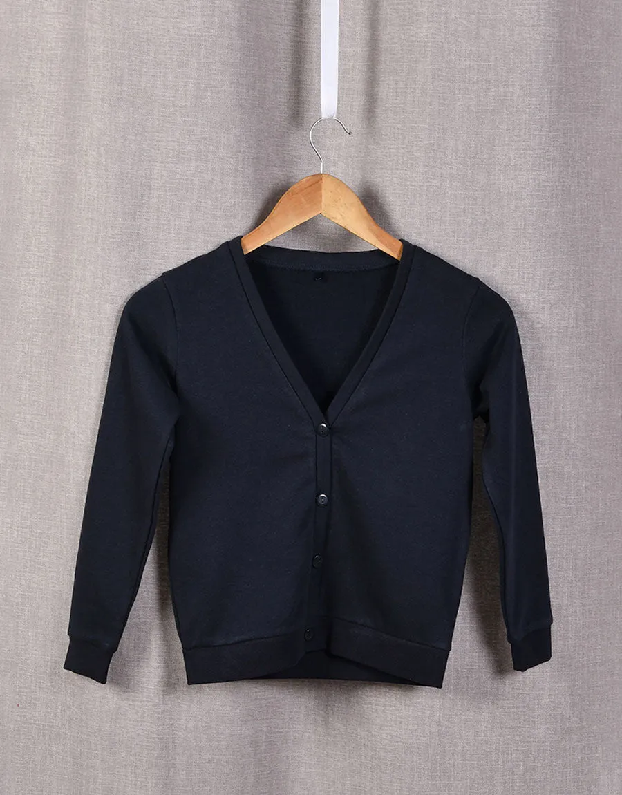 Kid's Fleece Cardigan, Navy