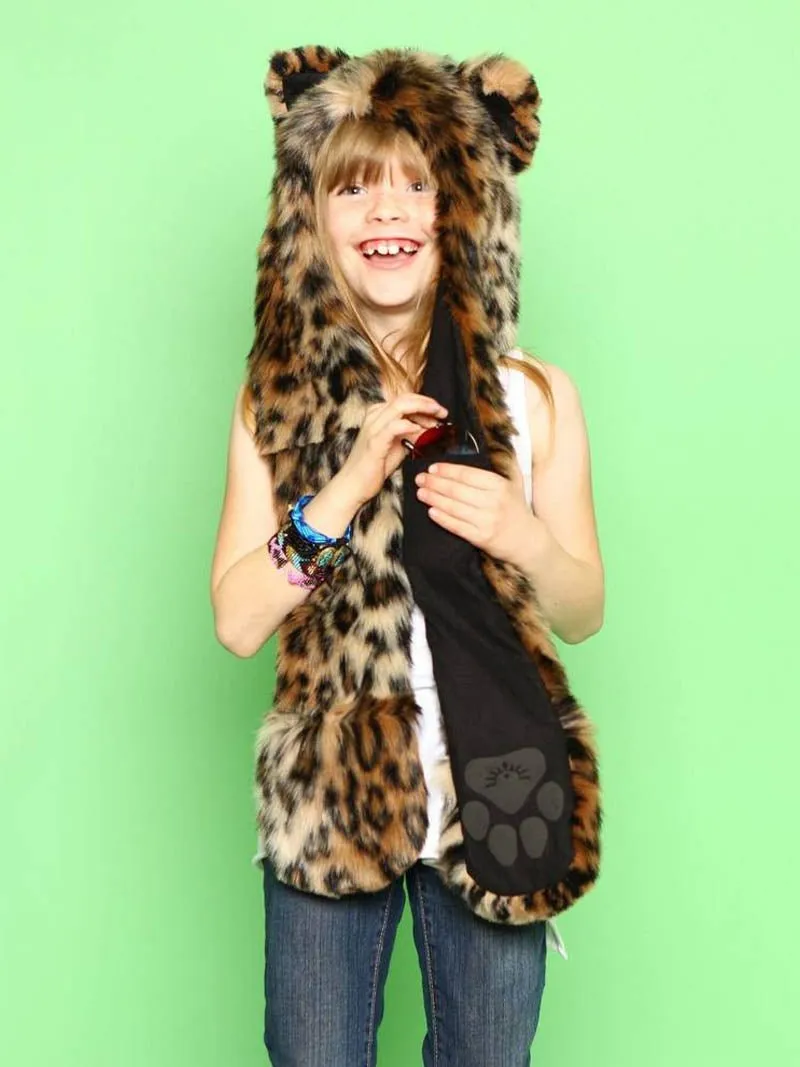 Kids Leopard Faux Fur SpiritHood