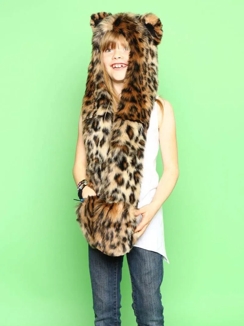 Kids Leopard Faux Fur SpiritHood