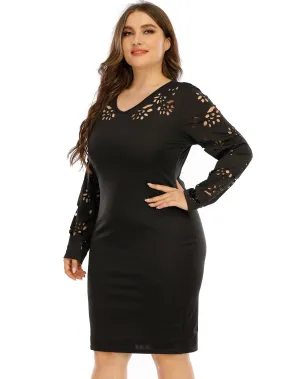 KittenAlarm - Plus Cut Out Bodycon Dress