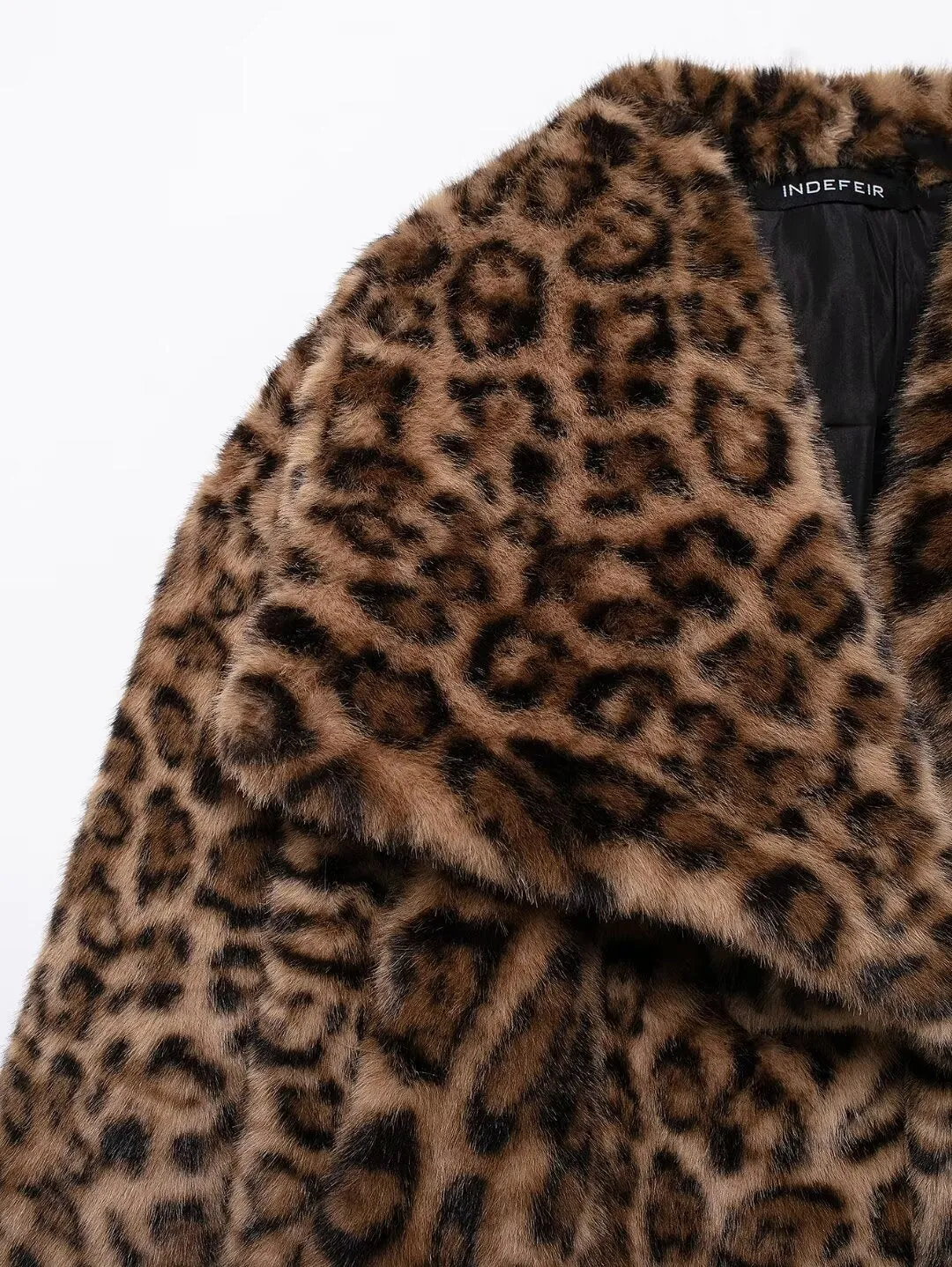 Leona Leopard Print Faux Fur Jacket