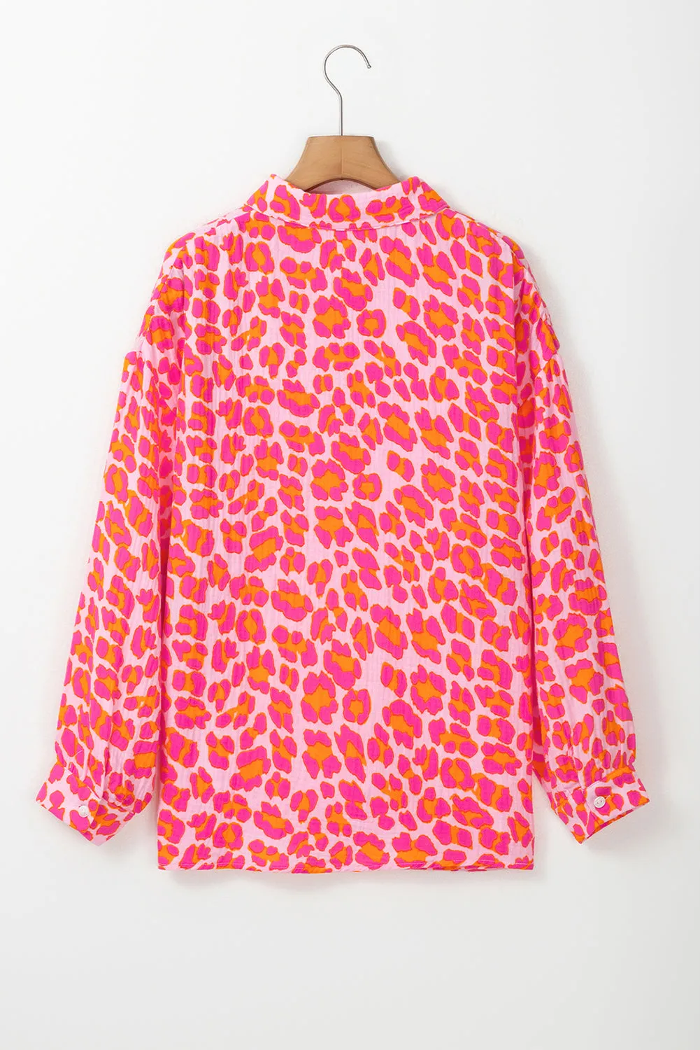 Leopard Button-Up Collared Shirt