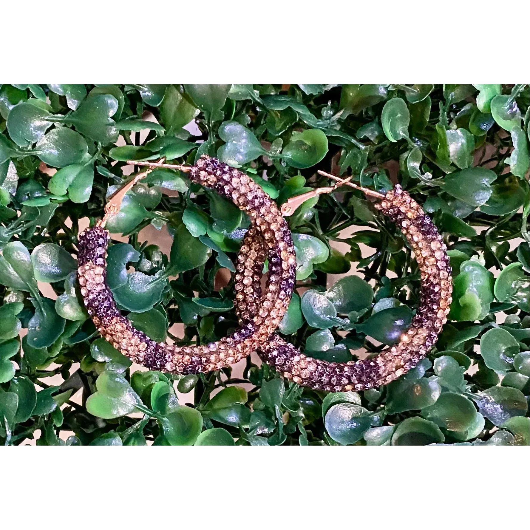 Leopard Crystal Hoop Earrings