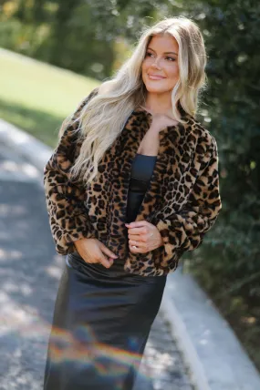 Leopard Faux Fur Jacket