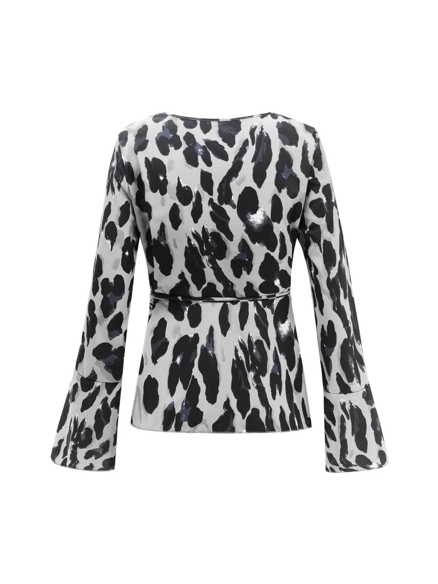 Leopard Flare Sleeve Top