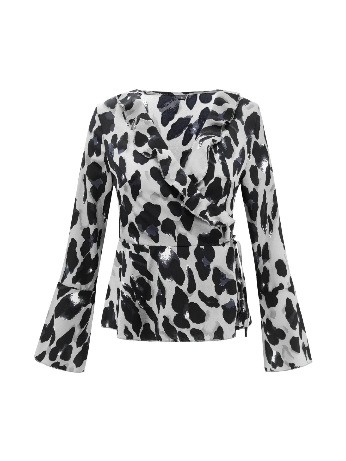 Leopard Flare Sleeve Top