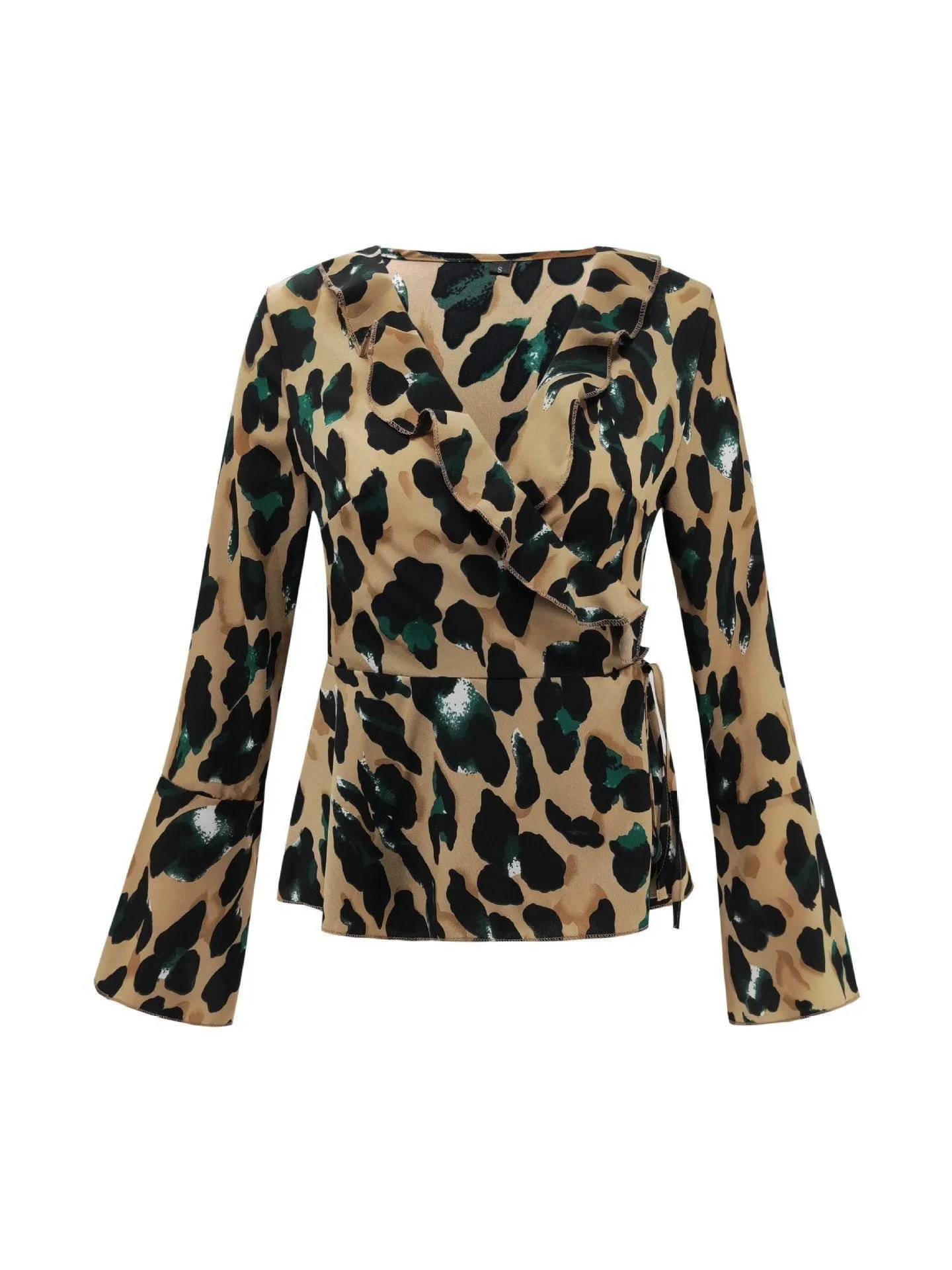 Leopard Flare Sleeve Top