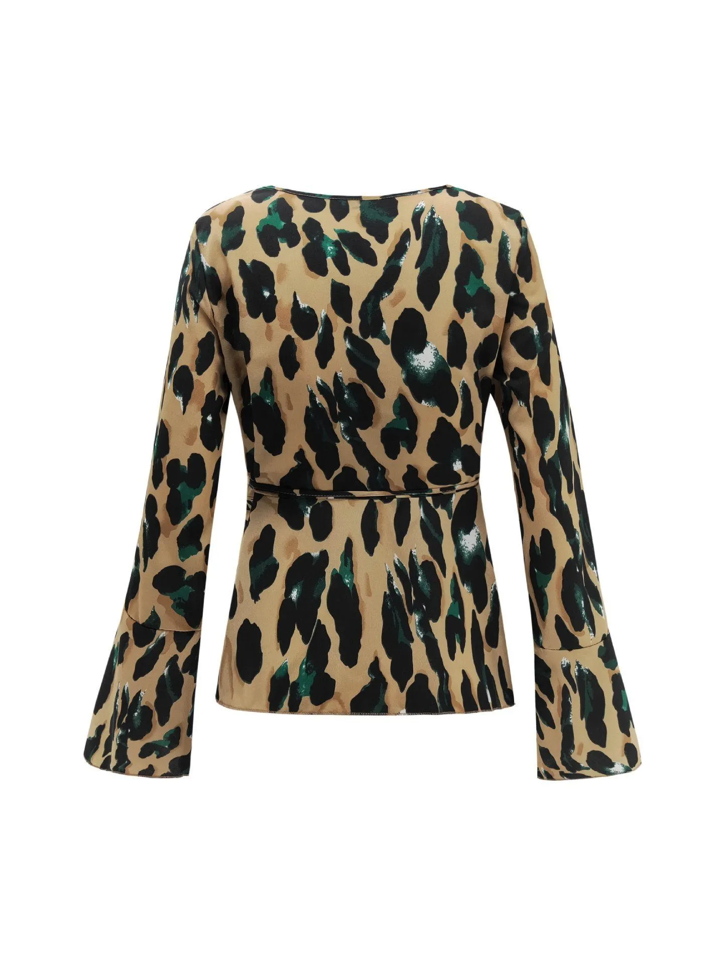 Leopard Flare Sleeve Top