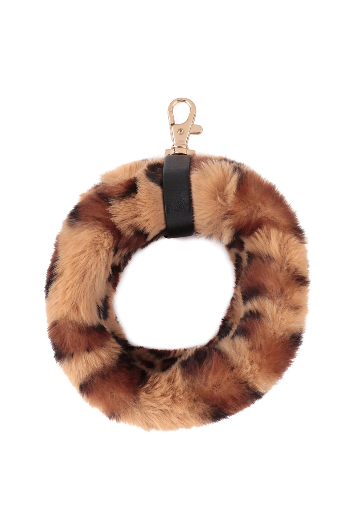 LEOPARD FUR CLUTCH WITH FUR WRISTLET