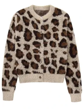 Leopard Pattern Fur Sweater