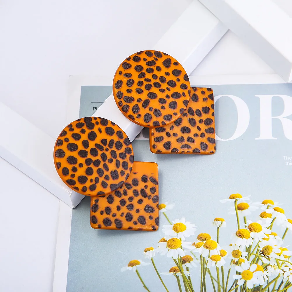 Leopard Print Acrylic Stud Earrings Vienna Verve Collection