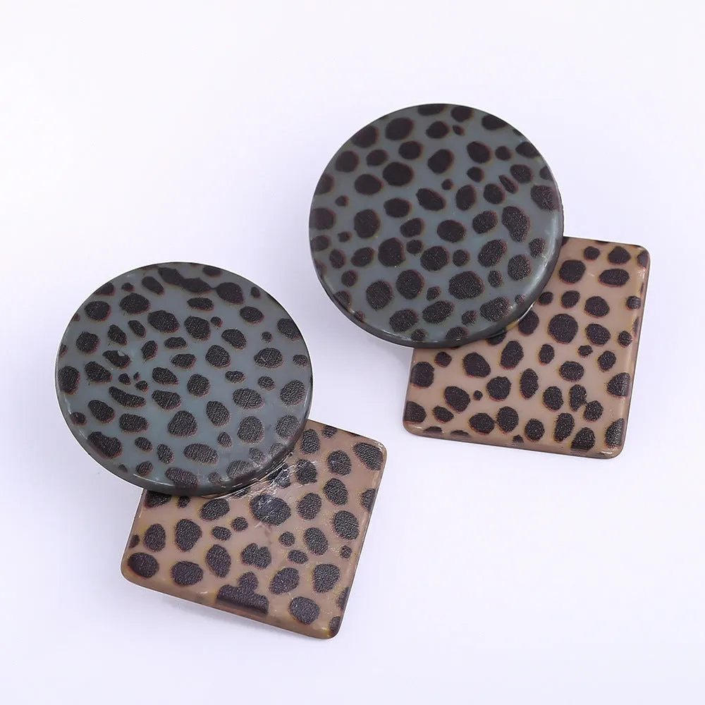 Leopard Print Acrylic Stud Earrings Vienna Verve Collection