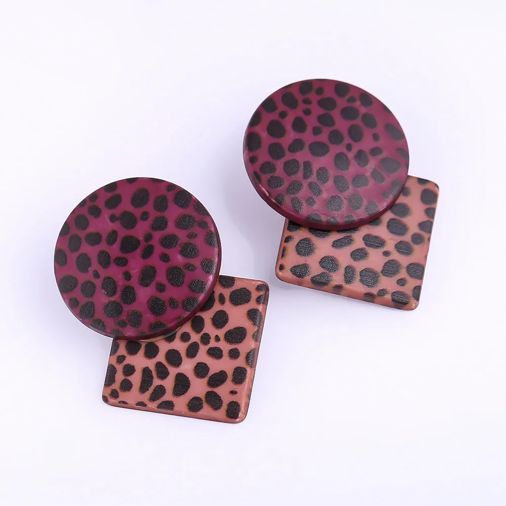 Leopard Print Acrylic Stud Earrings Vienna Verve Collection