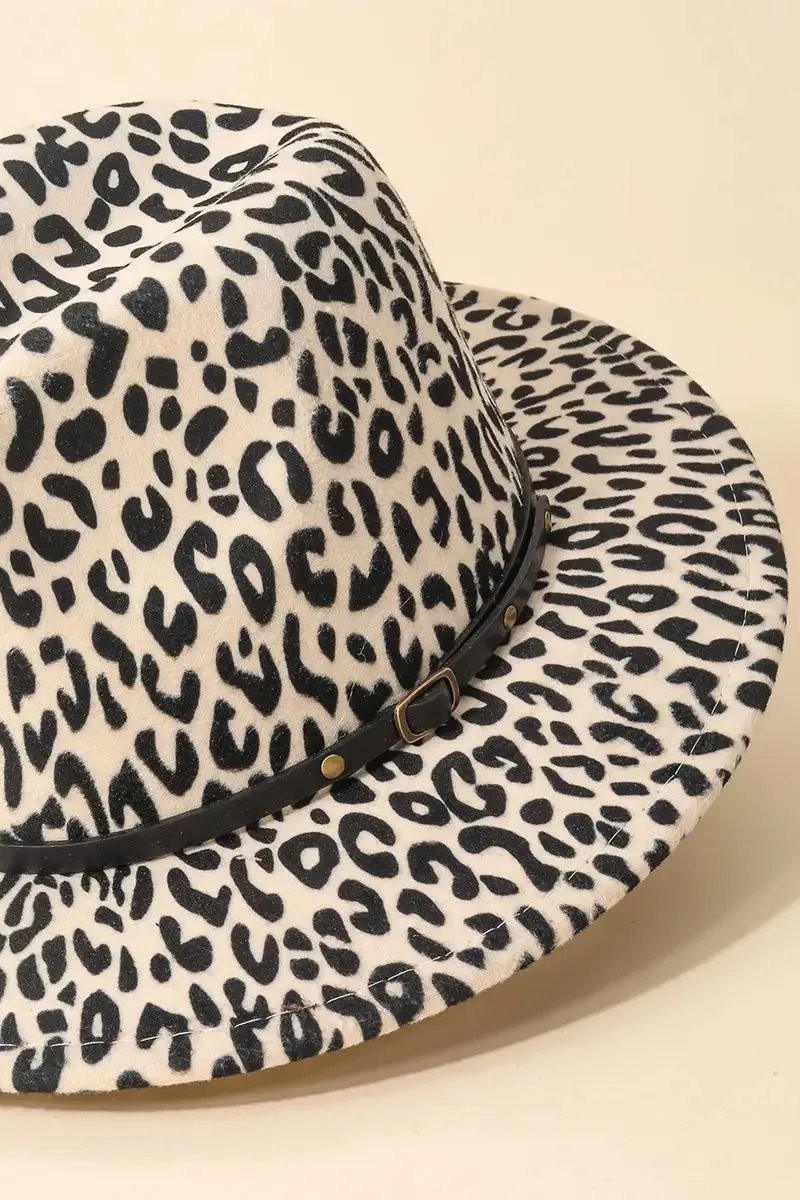 Leopard Print  Fedora Hat