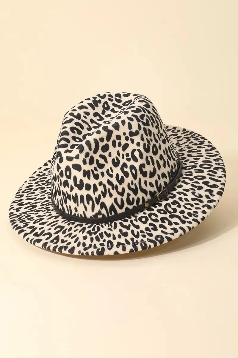 Leopard Print  Fedora Hat